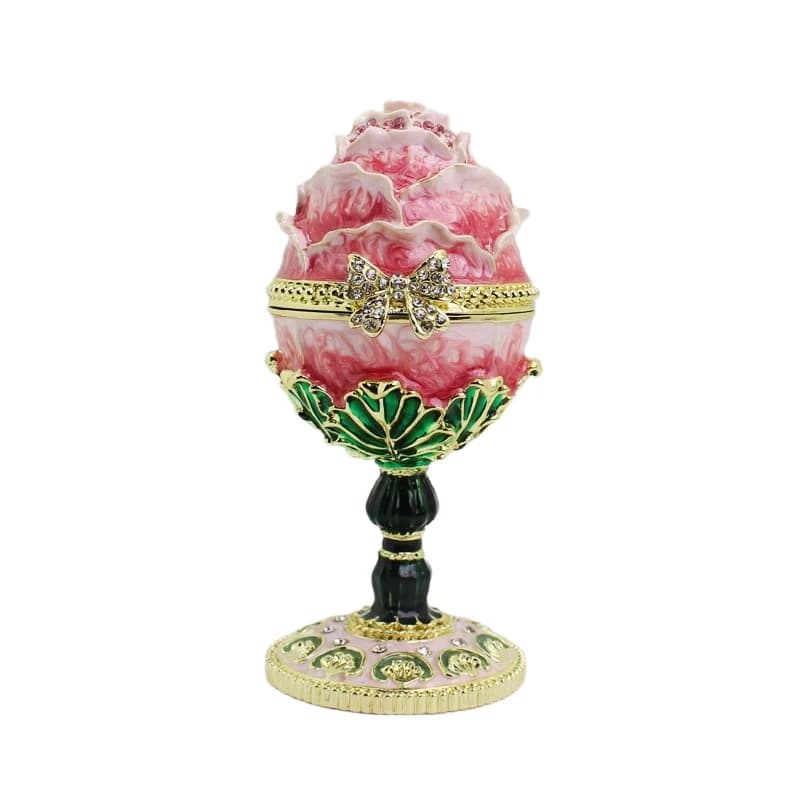SHINNYGIFTS Valentine's Day gift enameled roses egg decorative box creative trinket storage box ornaments