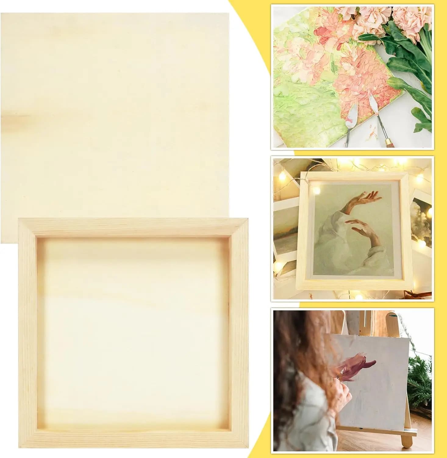 Unfinished Wood Painting Panels 8x8 Inch