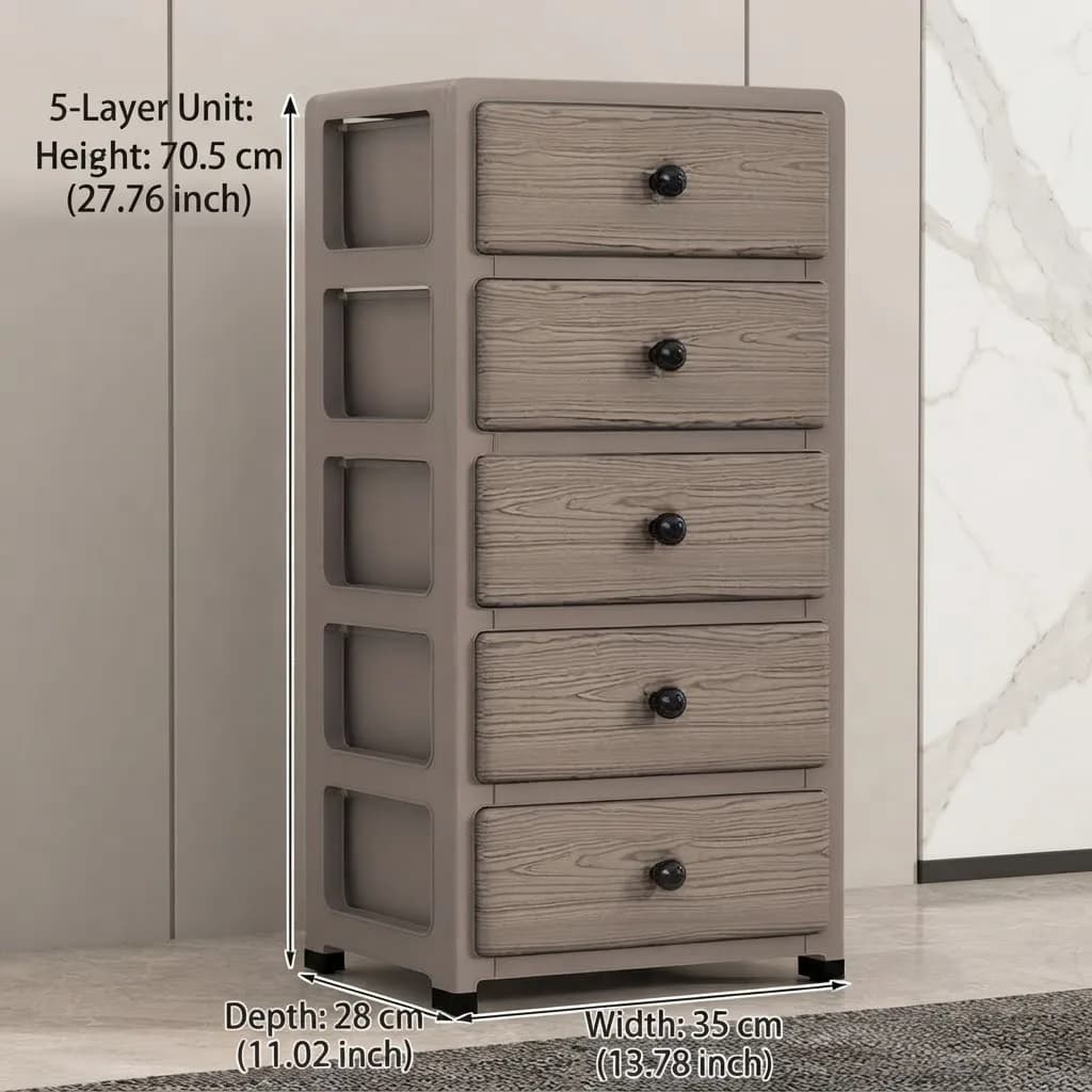 35cm Drawer-Style Nightstand Storage Cabinet