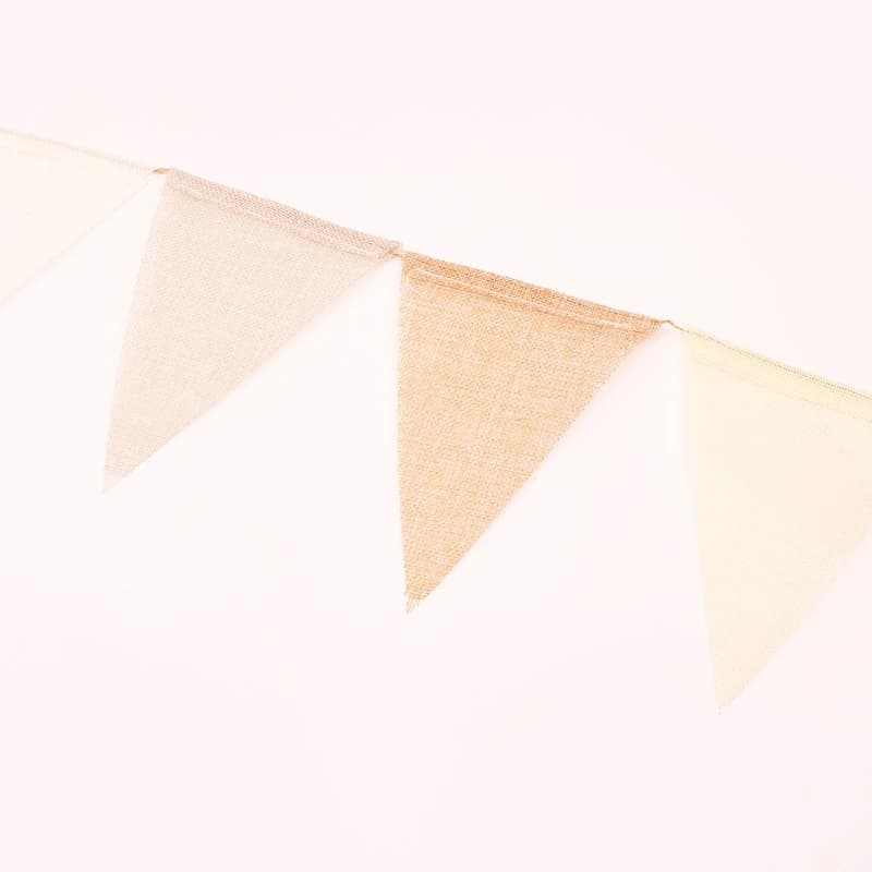 First Birthday Baby Shower Burlap Garland Wedding Coffee Cream Pennant Decoration Linen Khali Banner Kids