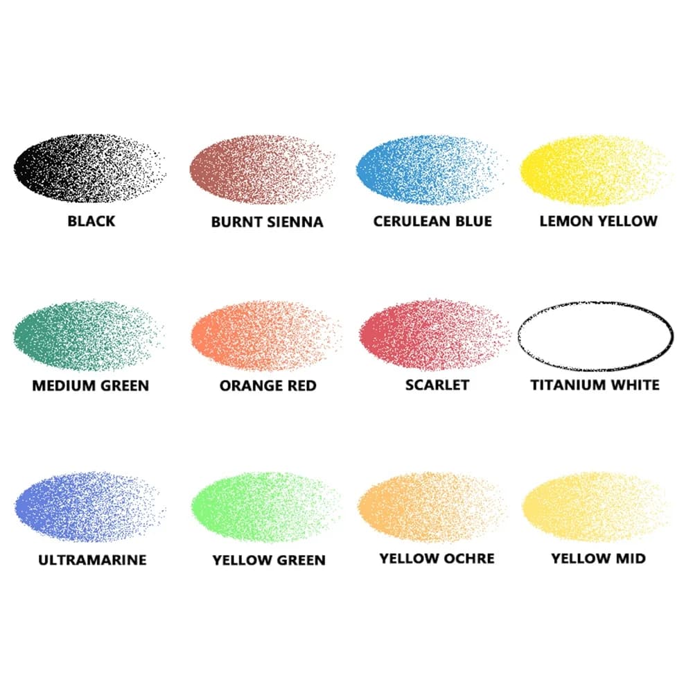 Acrylic Paint Set 12 Colors 30ml Bottles