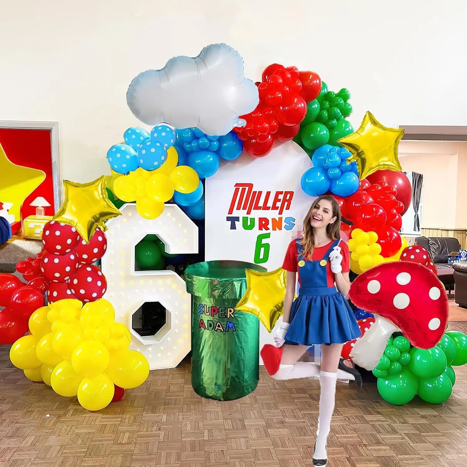 Cartoon Balloon Arch Kit with Decorative Shapes