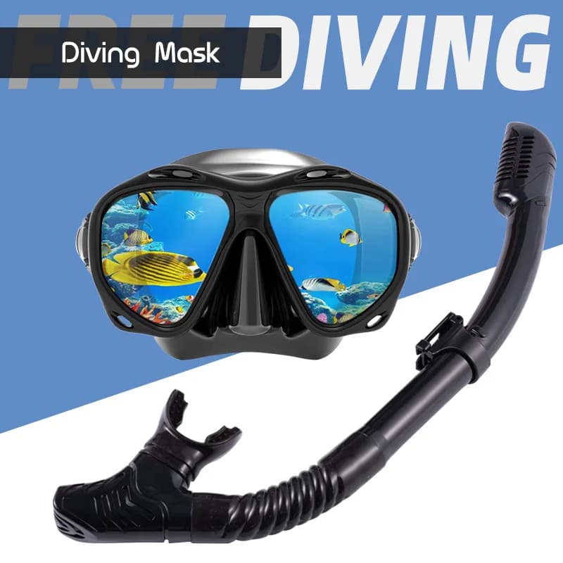Professional Dry Snorkel Set with Anti-Fog Mask