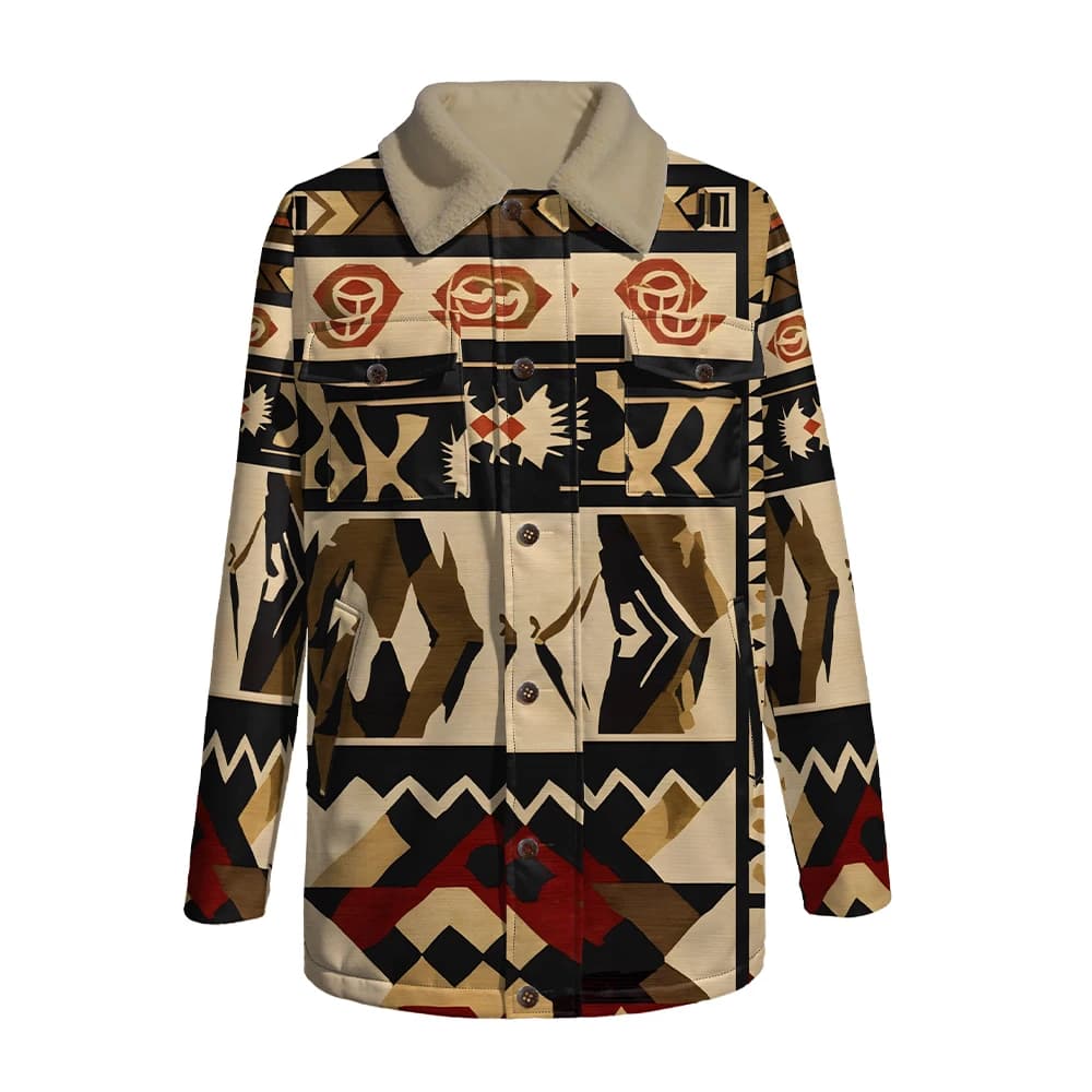 Retro Geometric Parka Jacket