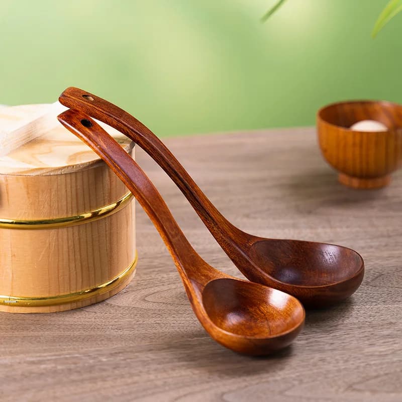 Wooden Spatula and Ladle Utensil Set