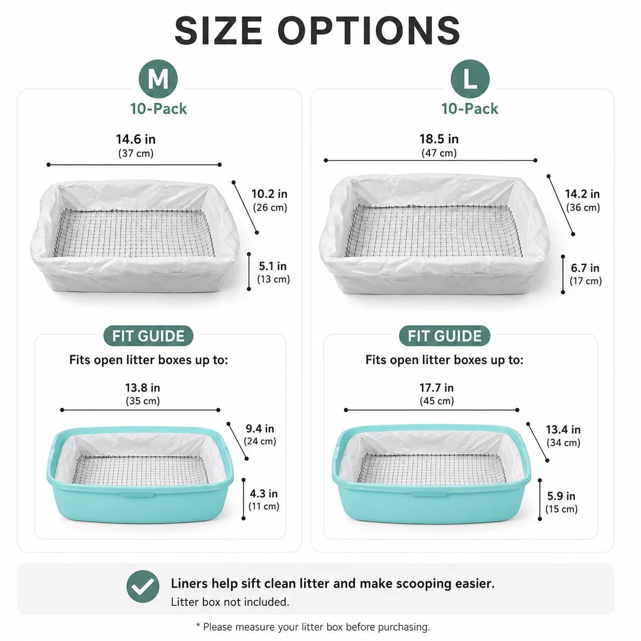 Disposable Cat Litter Box Sifting Liners