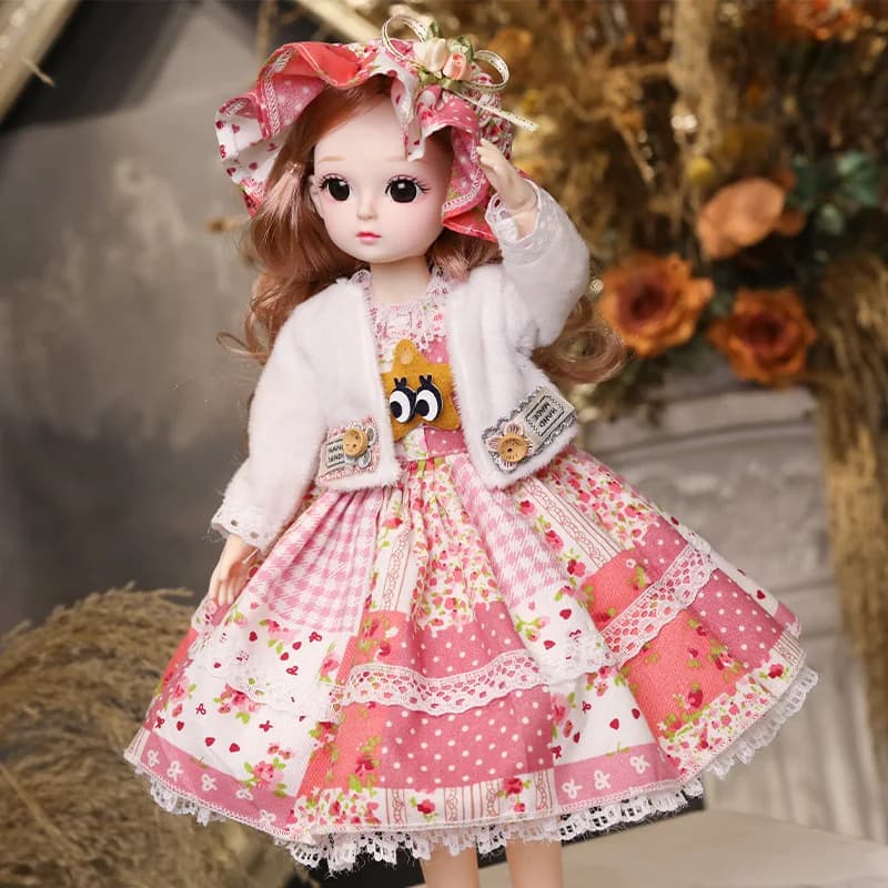 30cm Jointed Doll Playhouse Set