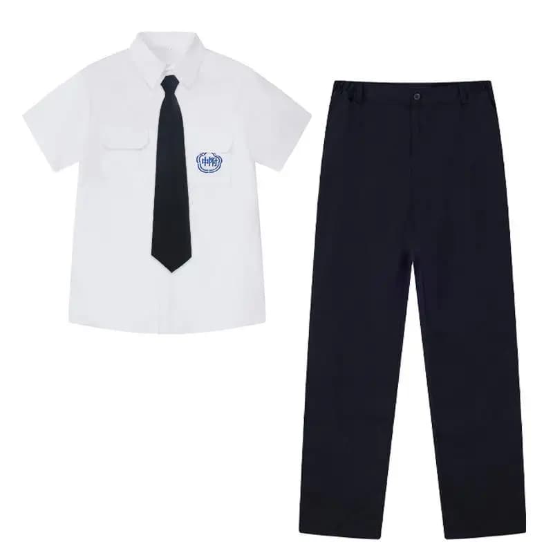 White JK School Uniform Shirt Set