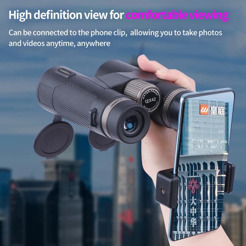 Professional HD Binoculars 12x42 Waterproof BAK4