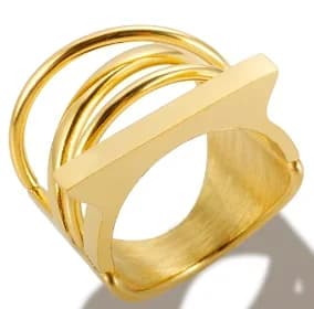 Crystal Zircon Stainless Steel Ring Band