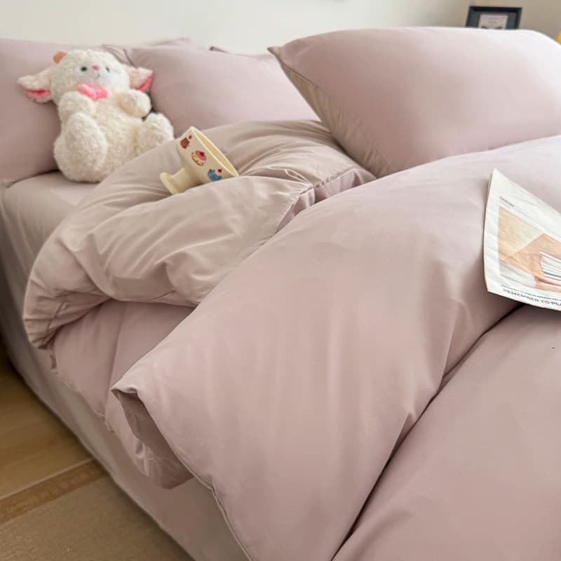 Cotton Bed Linen Set with Duvet Cover and Pillowcases