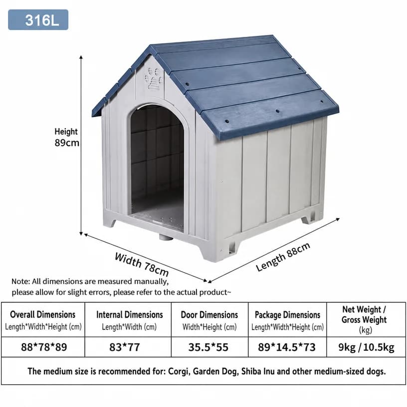 Outdoor Villa Style Dog House for Large Dogs