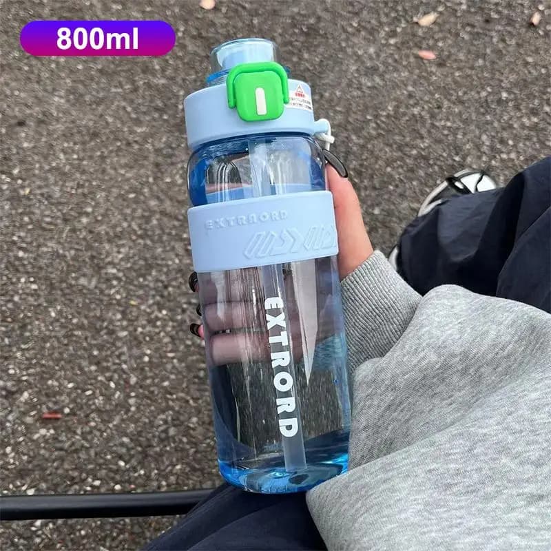 Sports Water Bottle with Straw and Direct Drinking