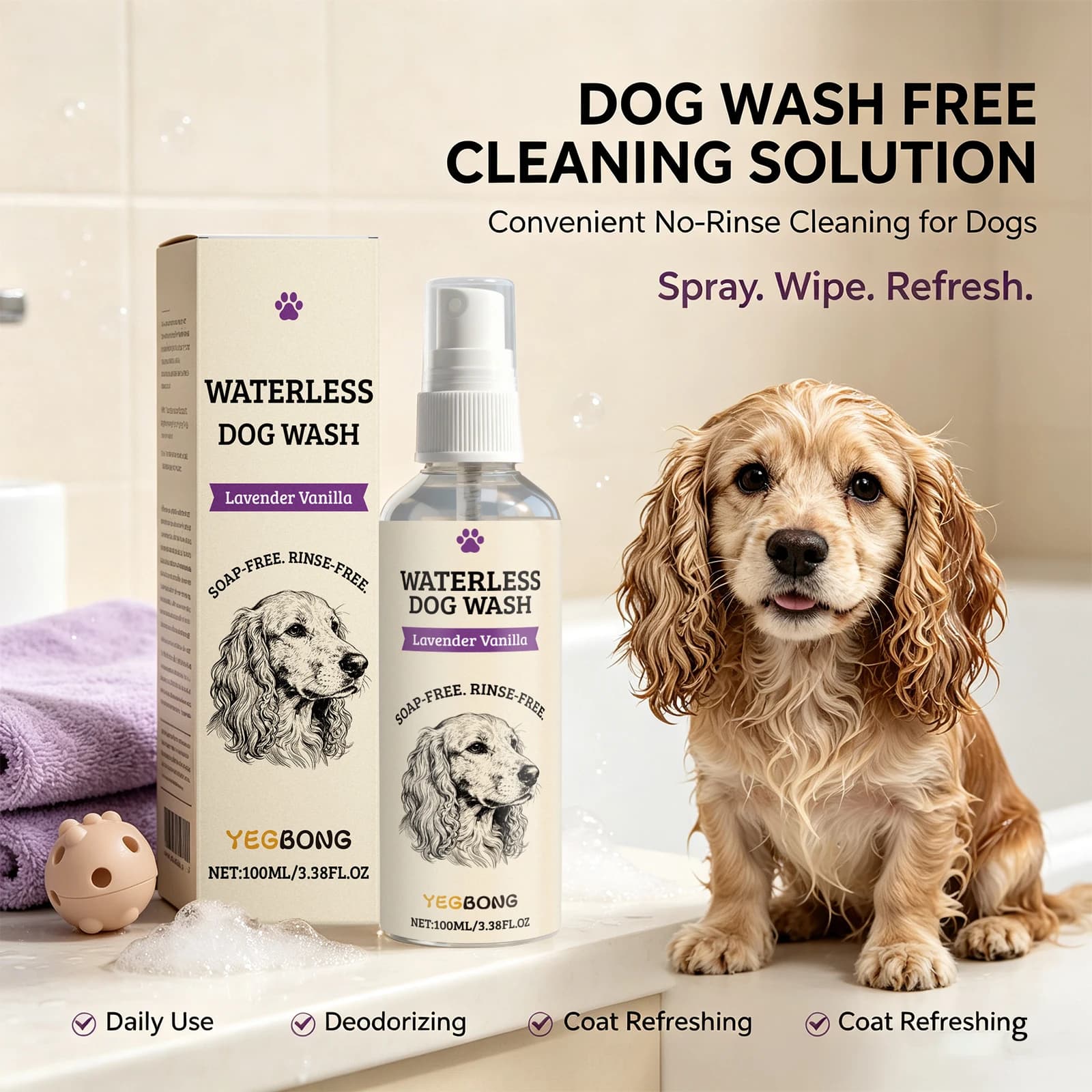 Waterless Dog Shampoo Spray