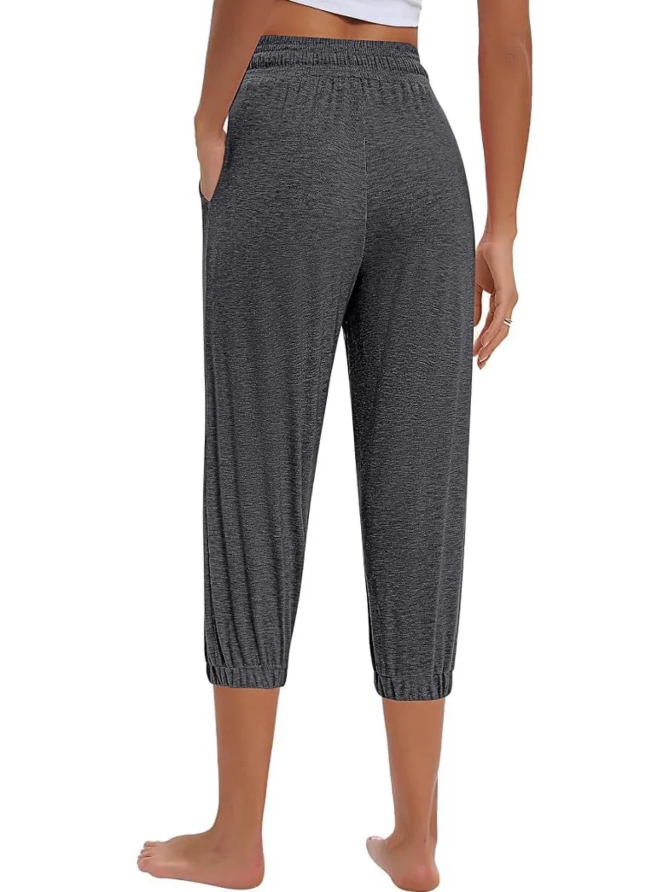Women's High-Waisted Drawstring Capri Pants