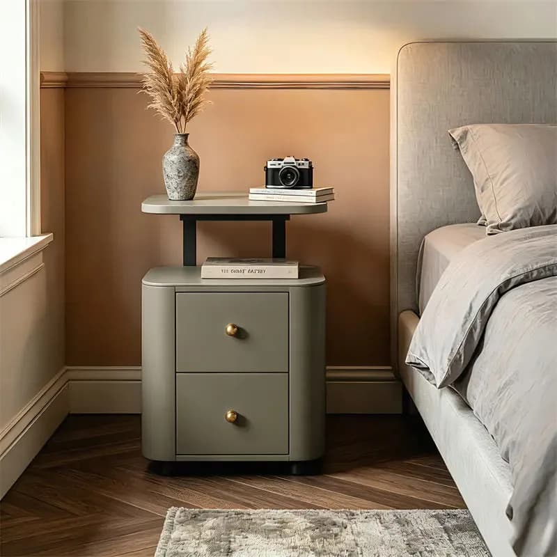 Aesthetic Storage Nightstand Trendy Elegant Bedside Table New Style Functional Nachttisch Home Bedroom Furniture