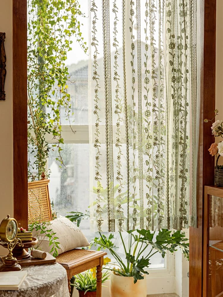 Emerald Green Sheer Voile Room Divider Curtains