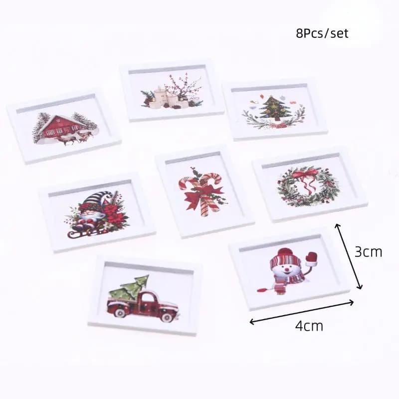 Dollhouse Miniature Christmas Wall Mural