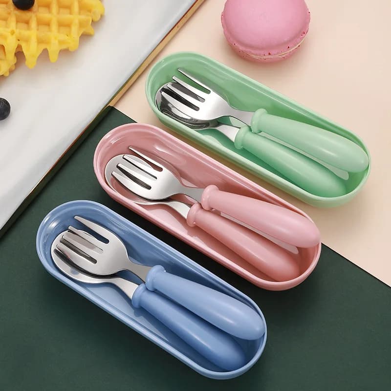 Kids Stainless Steel Cutlery Set with Spoons and Forks