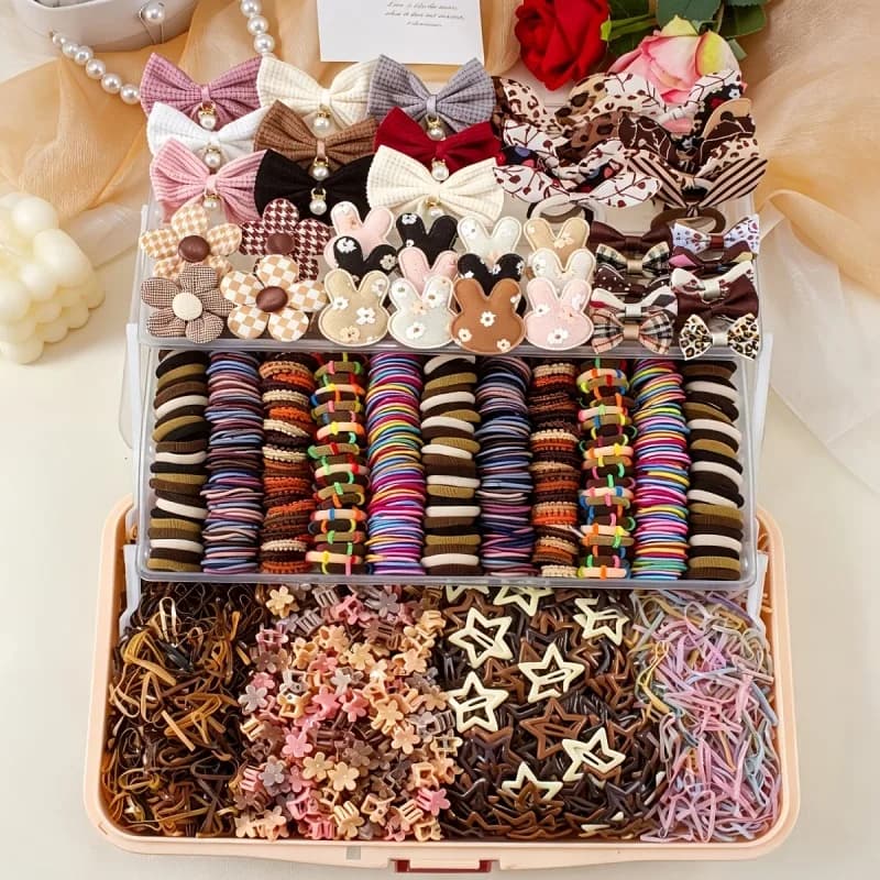 Leopard Print Hair Clips Set, 126 Pieces