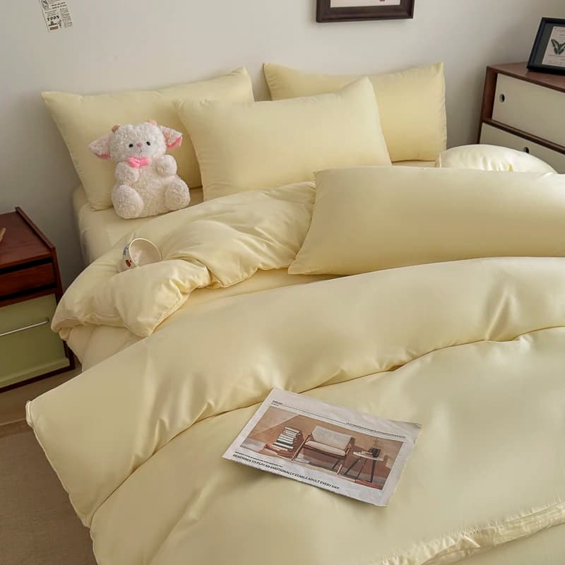 Cotton Bed Linen Set with Duvet Cover and Pillowcases