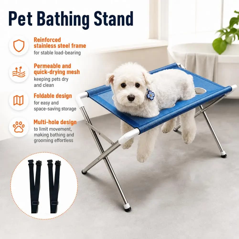 Portable Pet Grooming Stand with Mesh Deck