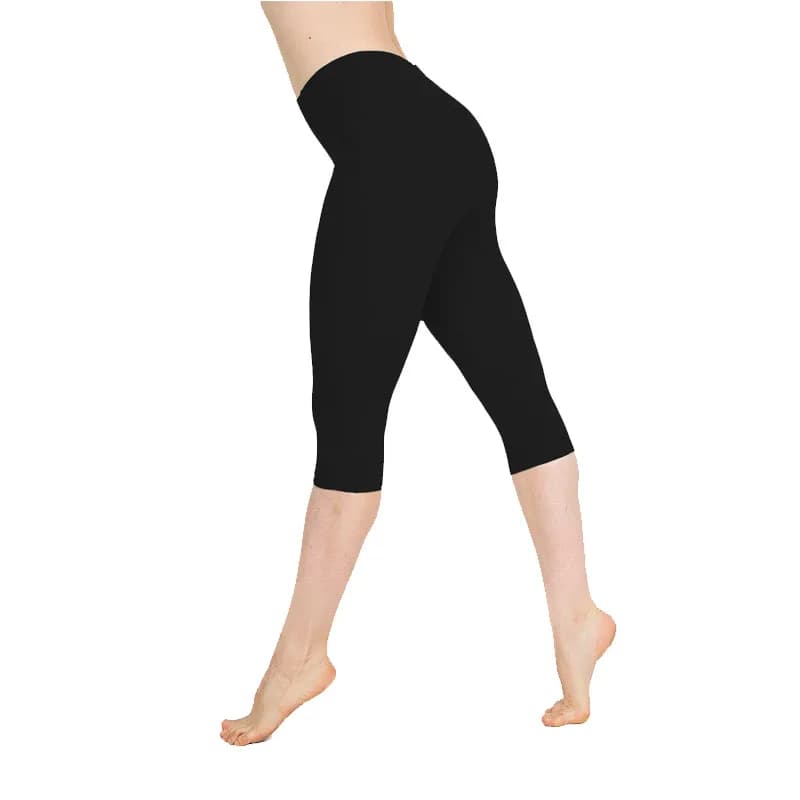 High-Waist Elastic Capri Yoga Leggings