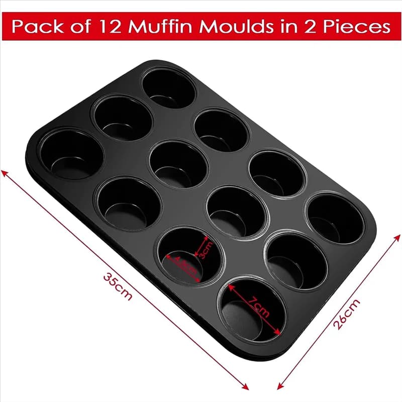 Carbon Steel Muffin Tray Set of 2