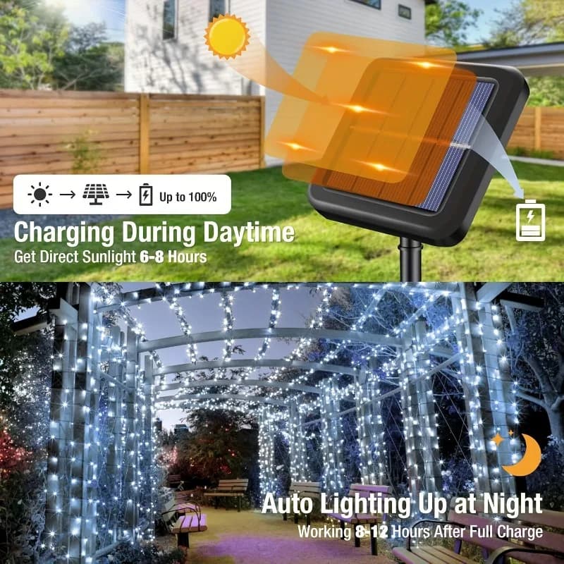 Solar LED String Light with 8 Modes