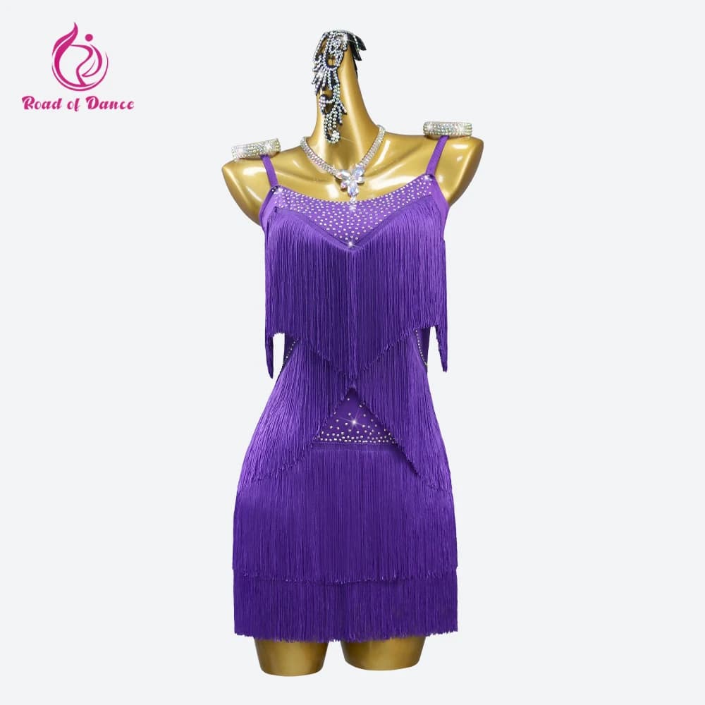 Latin Dance Costume Fringed Skirt Ballroom