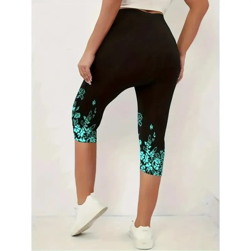 Women's High-Rise Floral Print Capri Leggings