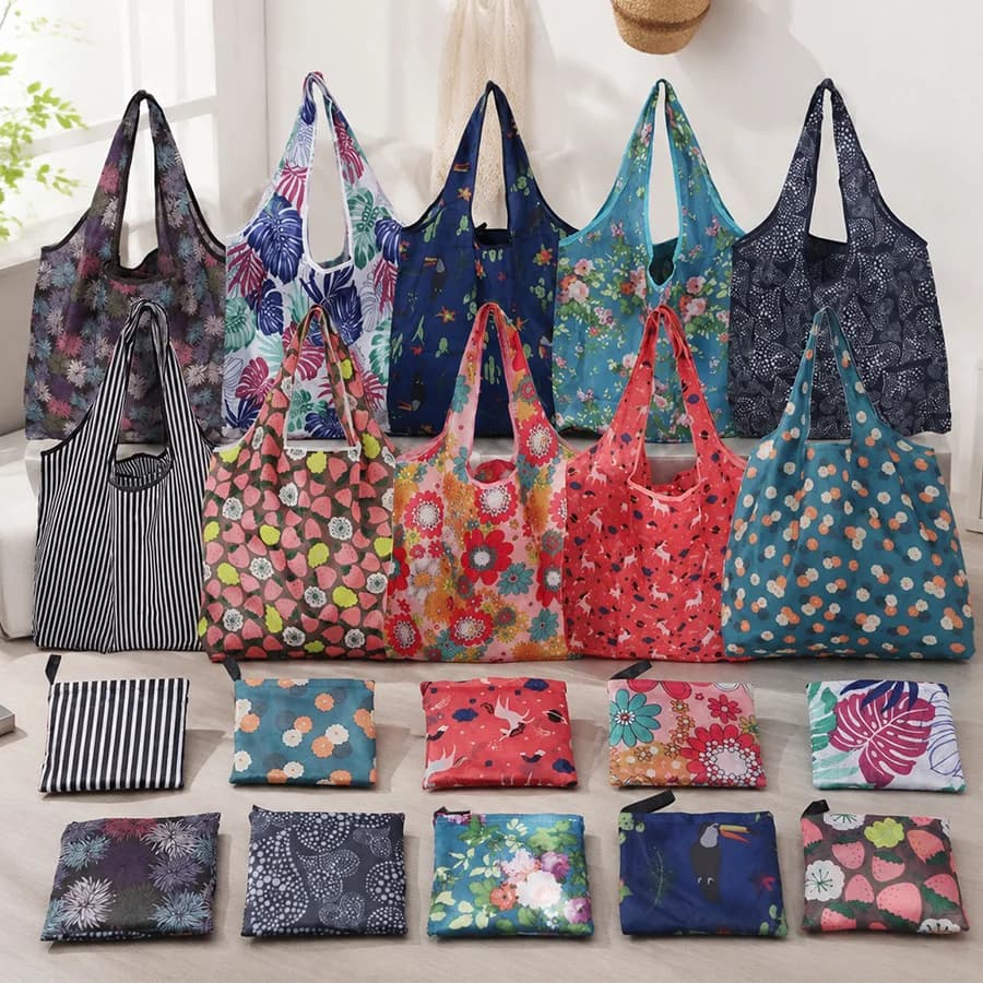 Reusable Shopping Tote Bags Set of 5