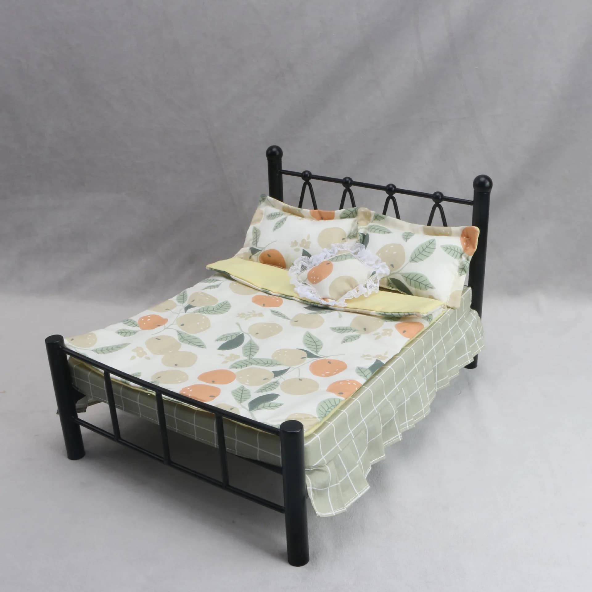 1/6 Dollhouse Miniature Bedding Set Series Of Literary Bedding Single Bed Set With Double Bed Blyth Doll Decoration Accessories