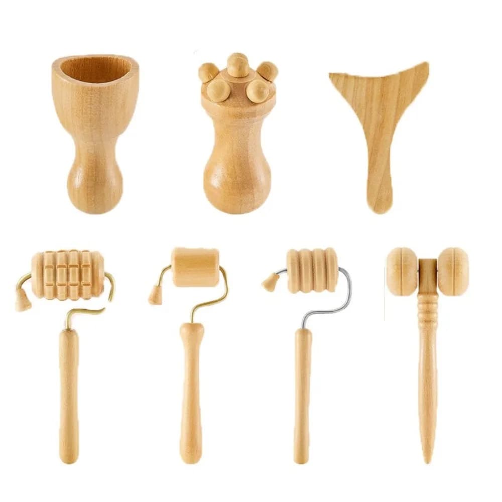 Wooden Facial Massage Tool Set