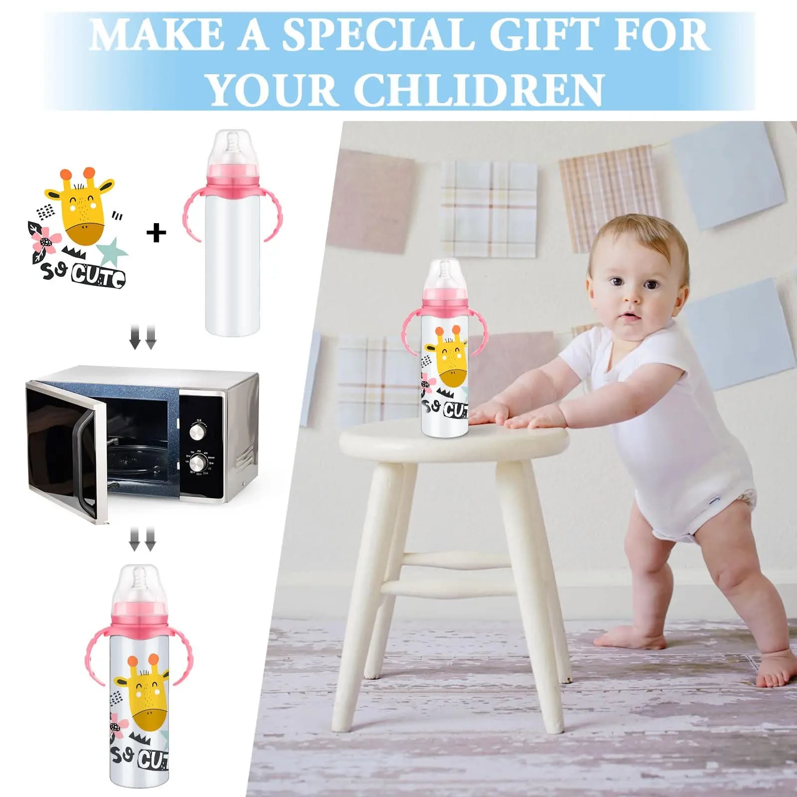 Sublimation Blank Stainless Steel Sippy Cups