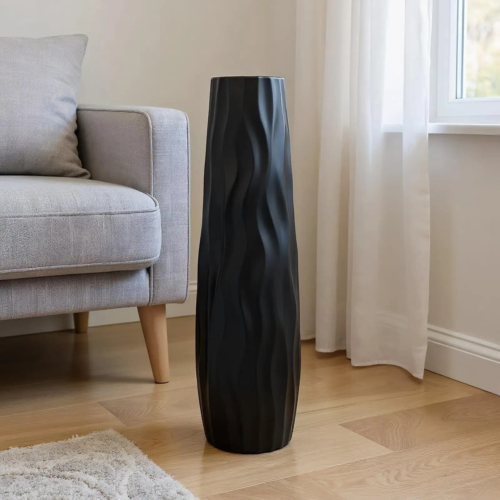Tall Floor Vase with 3D Relief Design
