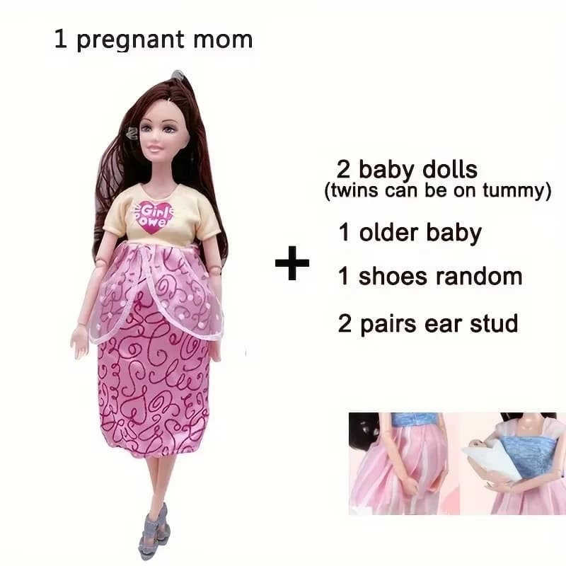 Pregnant Mom Doll with Baby Playset