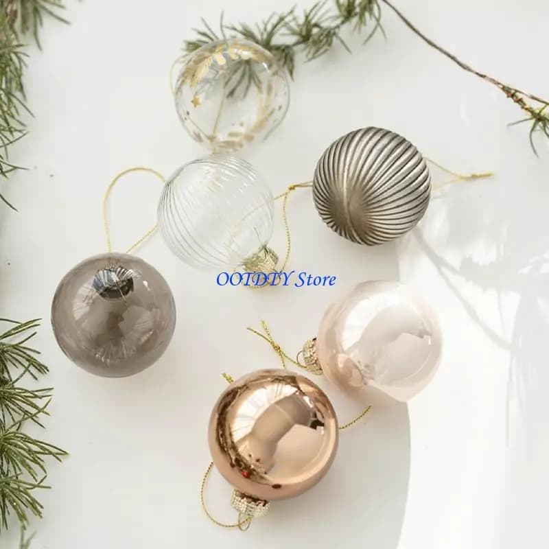 Glass Christmas Ball Ornaments, Set of 6