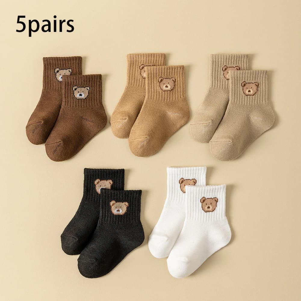Baby Toddler Socks with Cartoon Bear Pattern