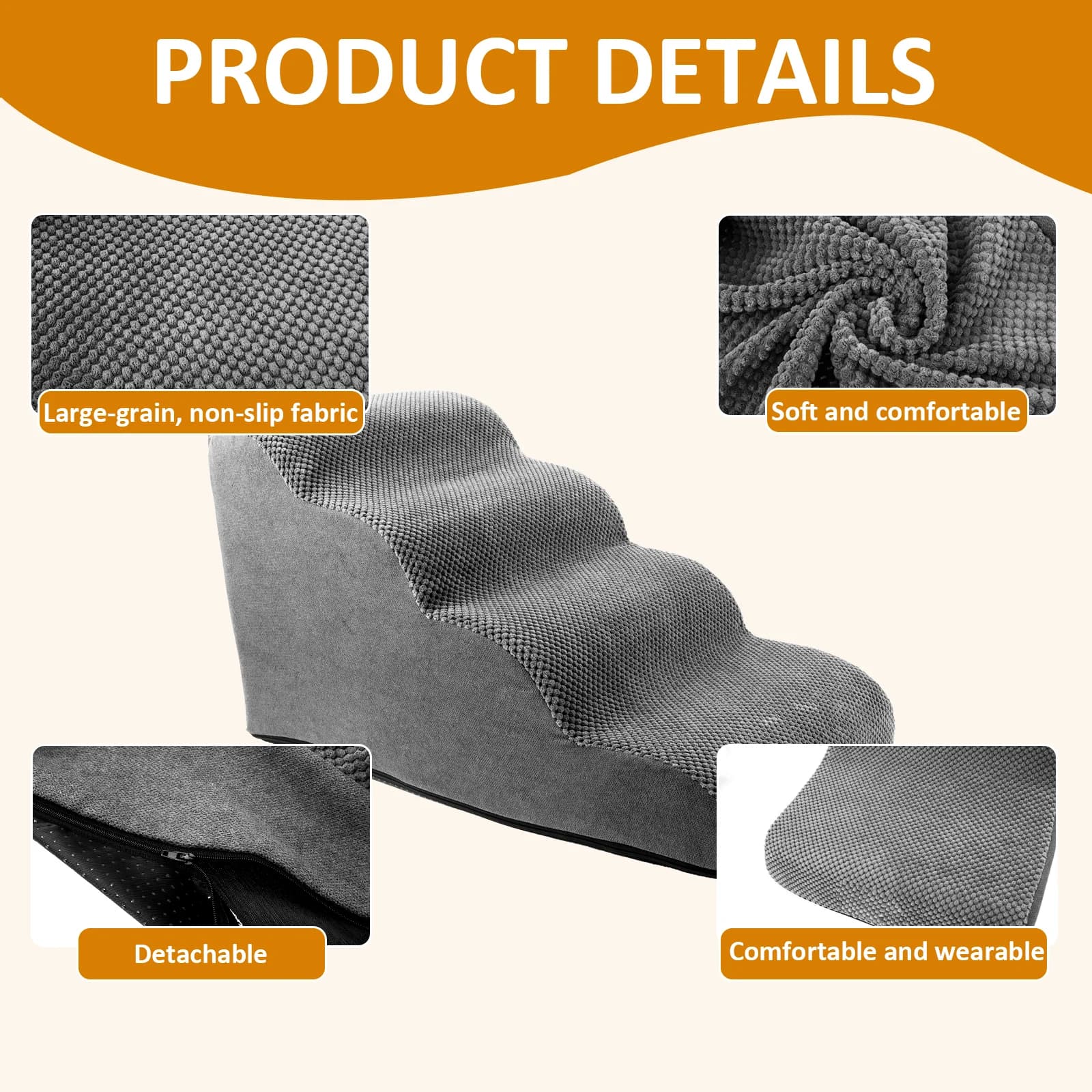 Curved Pet Stairs with Nonslip Steps