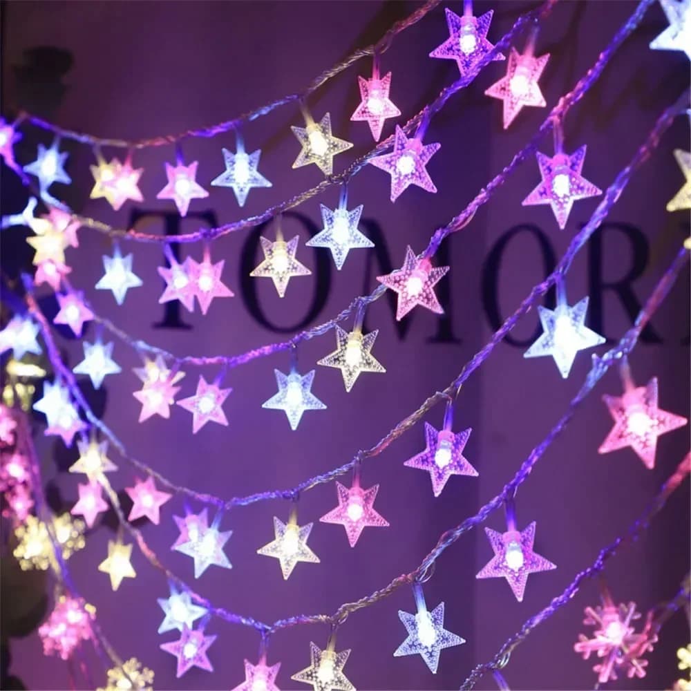 LED Star String Lights Battery Powered