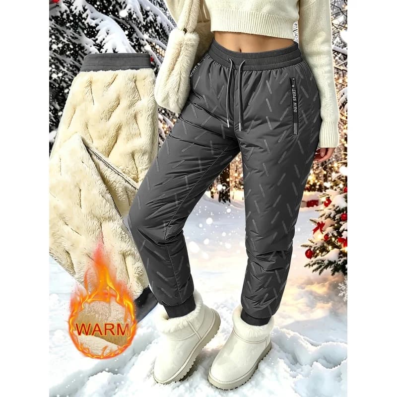 Women's Lamb Fleece Lined Winter Snow Pants