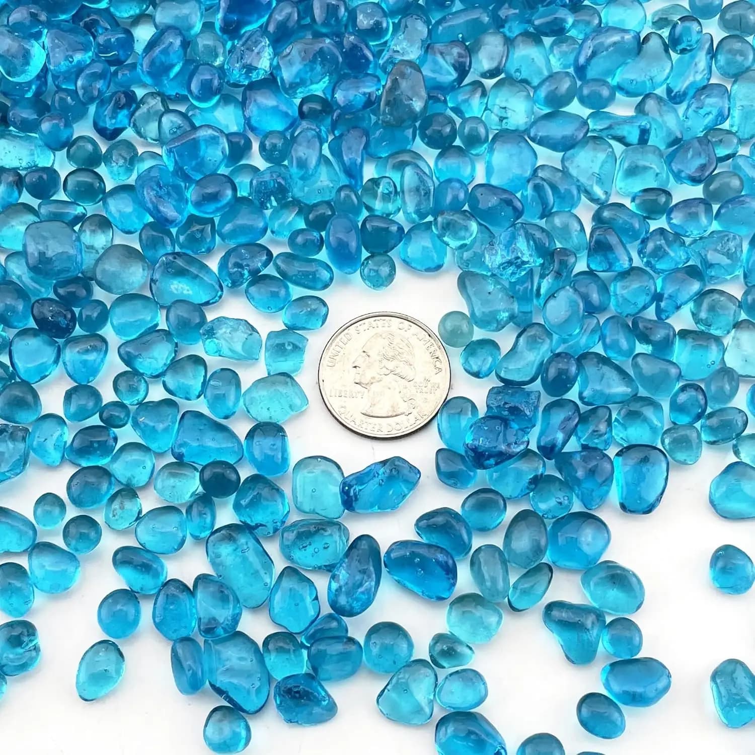 Light Blue Glass Aquarium Gravel