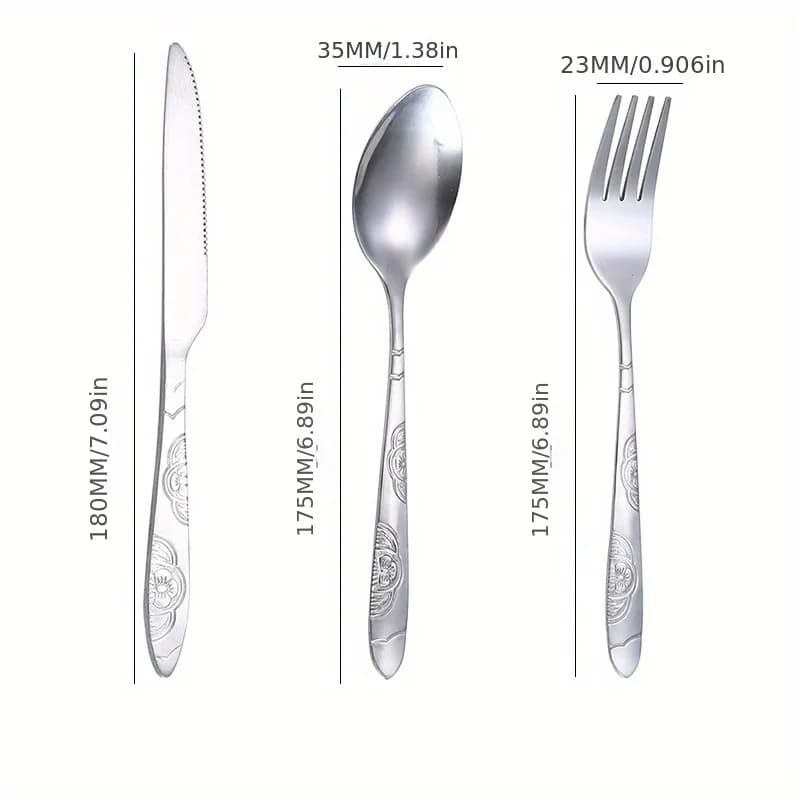 Portable Dinnerware Set with Stainless Steel Cutlery