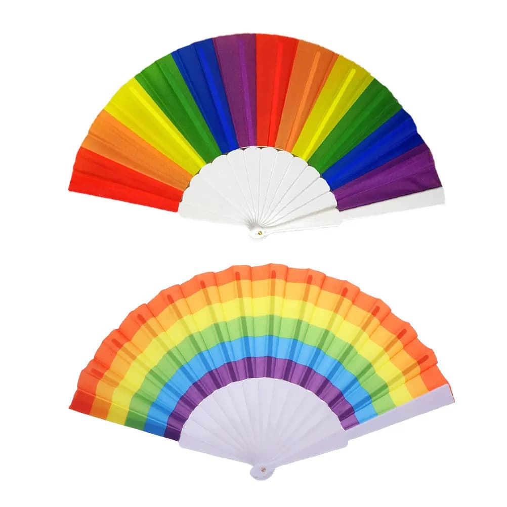 Rainbow Folding Fans