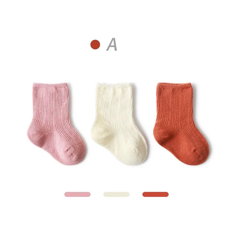 Cotton Baby Socks 3-Pairs Newborn to Toddler