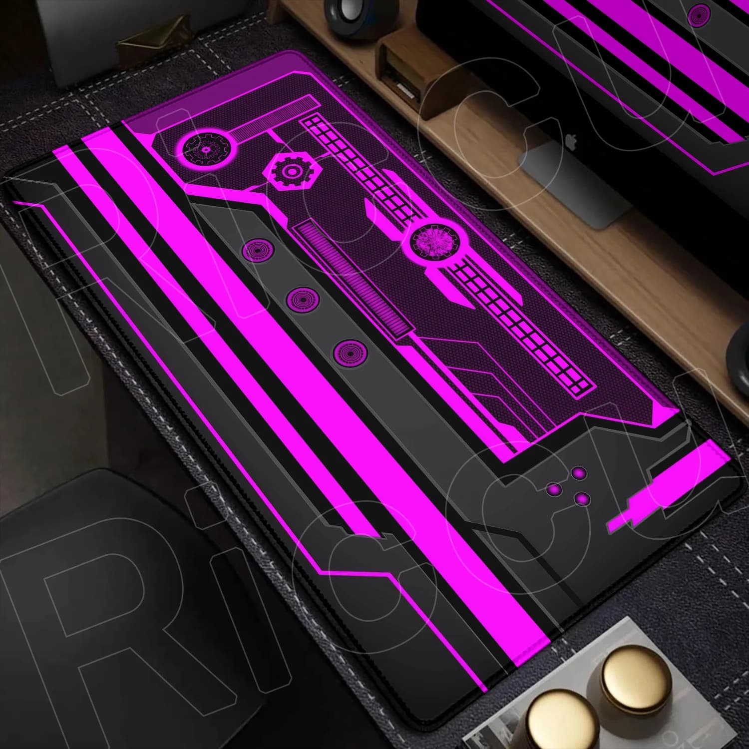 Large Gaming Desk Mouse Pad with Sci-Fi Design