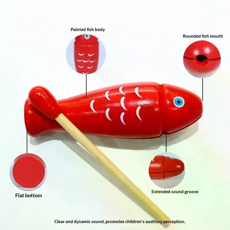 Wooden Percussion Fish Toy With Mallet