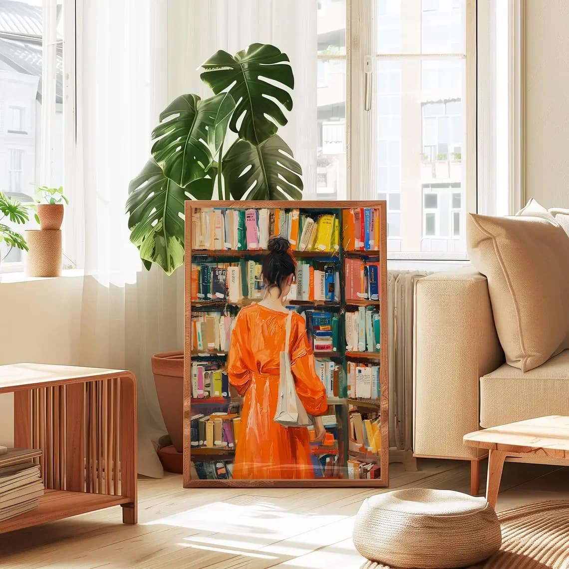 Woman Reading Bookstore Art Print