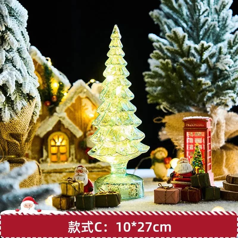 Glass Christmas Tree Night Light